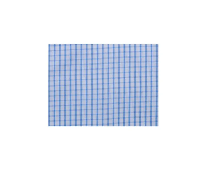 Camisa de algodón blanca con pequeños cuadros Azul claro Glenn Mc-Bexley Clearance