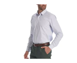 Camisa de algodón blanca con rayas azules Clément-Bexley New
