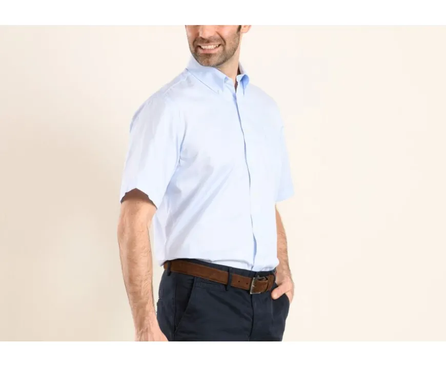 Camisa de algodón celeste - Cuello americano Patrick Mc-Bexley Sale