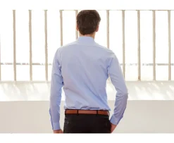 Camisa de algodón Celeste - Cuello francés Louis Classic-Bexley Clearance