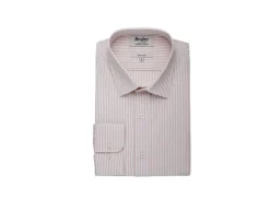 Camisa de algodón rayas Beis y Blanco Maximilien-Bexley Outlet