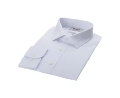Camisa de algodón rayas Blanco y Celeste Berthin-Bexley Clearance