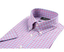 Camisa de algodón Rosa Azul y Blanco - Bolsillo en el pecho Cullen Mc-Bexley Store