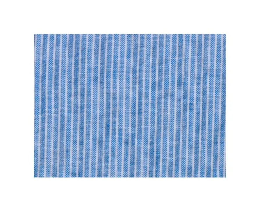 Camisa de algodón y lino Azul y Borde blanco Edibert-Bexley New