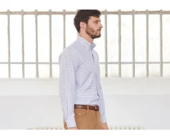 Camisa de franela a cuadros Azul y Beige Lindsay-Bexley Online