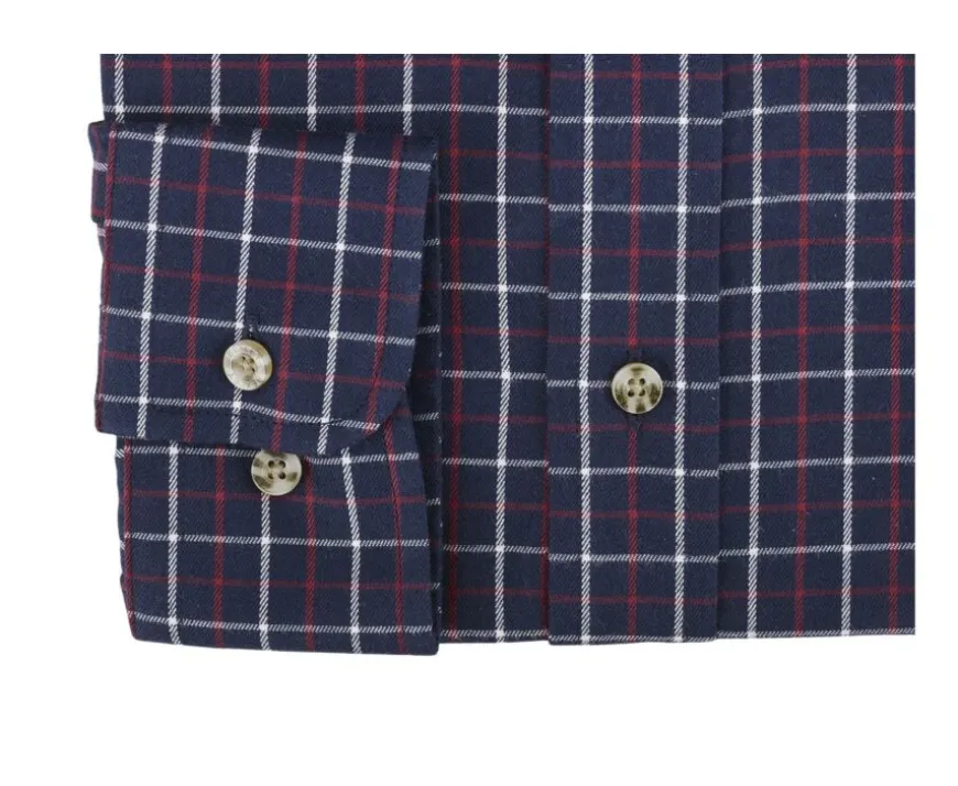 Camisa de franela a cuadros Blanco y Rojo Lindsay-Bexley Fashion
