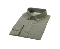 Camisa de franela Alexander Verde - Bolsillo en el pecho Alexander-Bexley Clearance