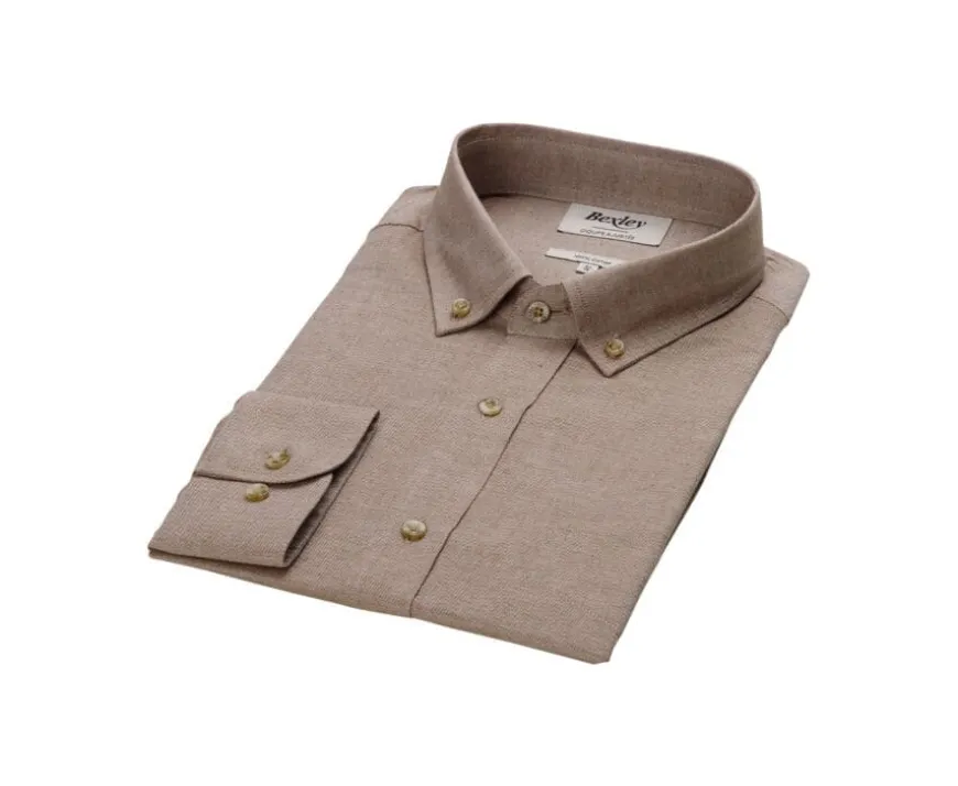 Camisa de franela Camel - Bolsillo en el pecho Alexander-Bexley Sale