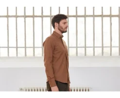 Camisa de franela Caramelo - Bolsillo en el pecho Alexander-Bexley Fashion