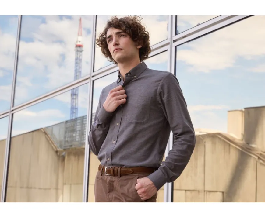 Camisa de franela Chocolate moteado - Bolsillo en el pecho Alexander-Bexley Best Sale