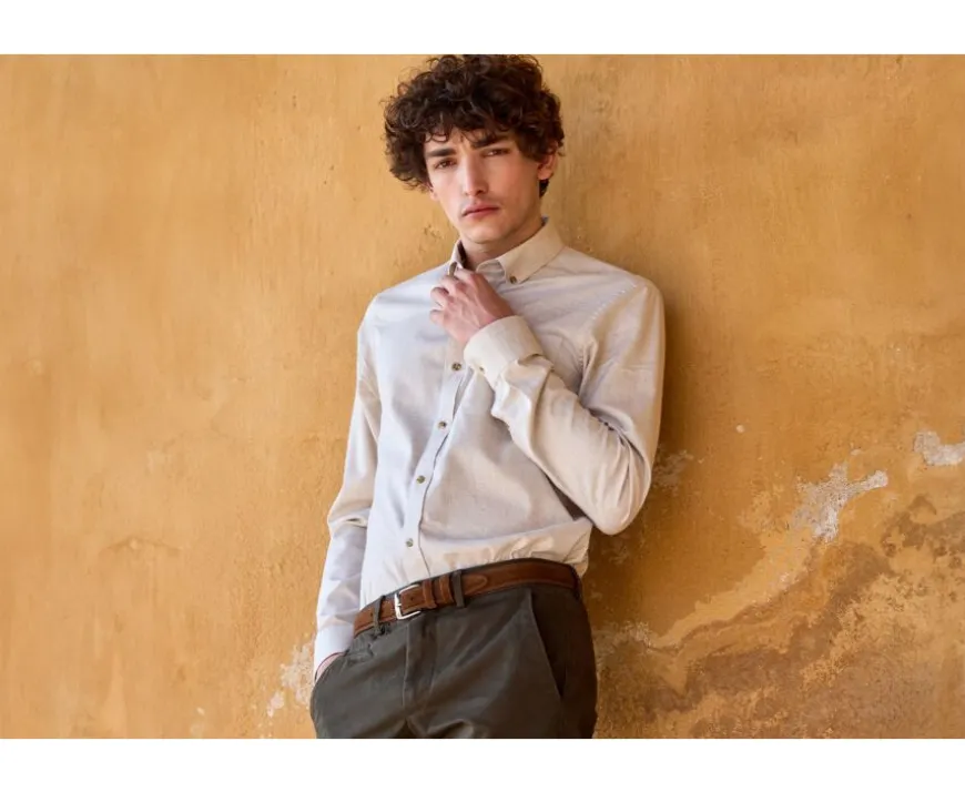 Camisa de franela Crudo - Bolsillo en el pecho Alexander-Bexley New