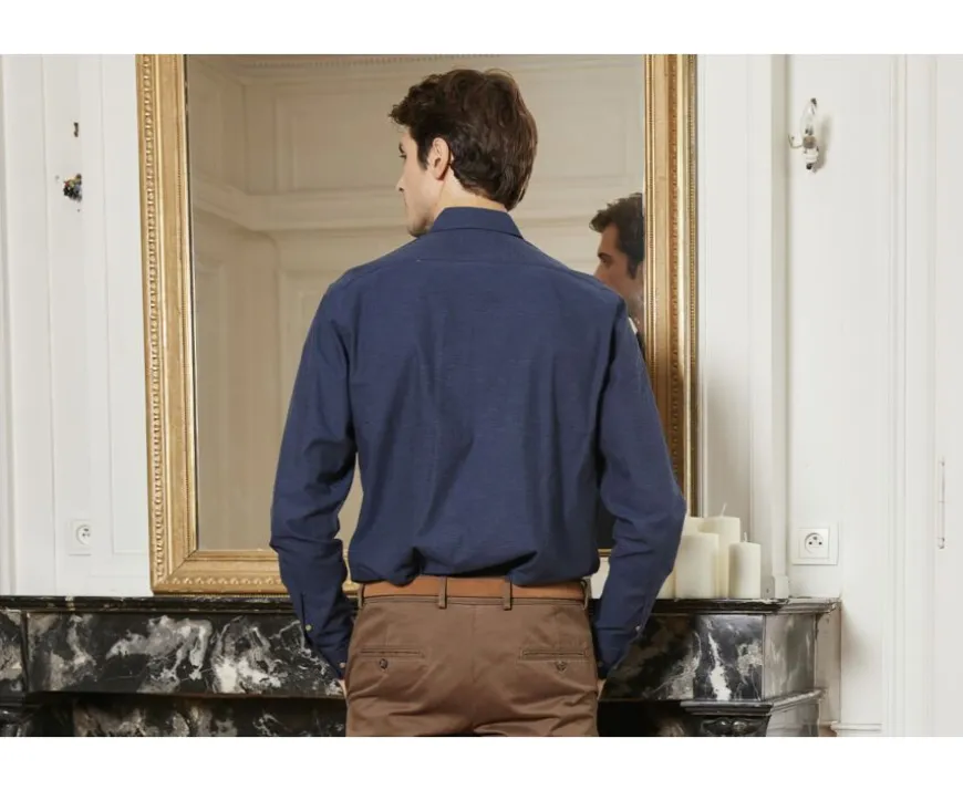 Camisa de franela marino - Bolsillo en el pecho Alexander-Bexley Hot