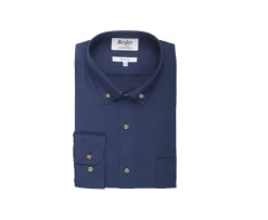 Camisa de franela marino - Bolsillo en el pecho Alexander-Bexley Hot