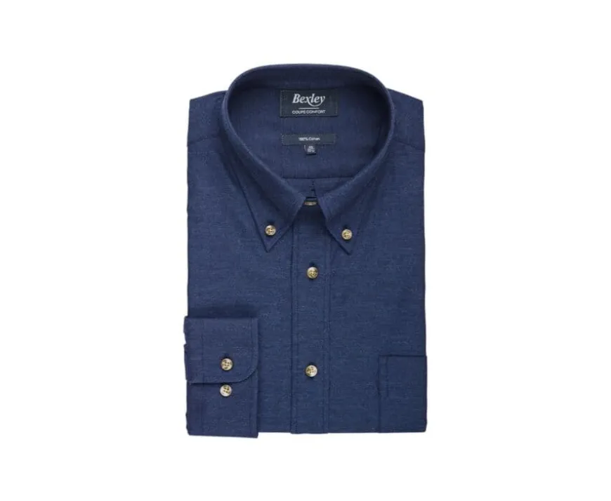 Camisa de franela Navy Ander-Bexley Sale