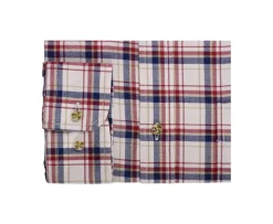 Camisa de franela Rojo y Crudo - Bolsillo en el pecho Alderick-Bexley Shop