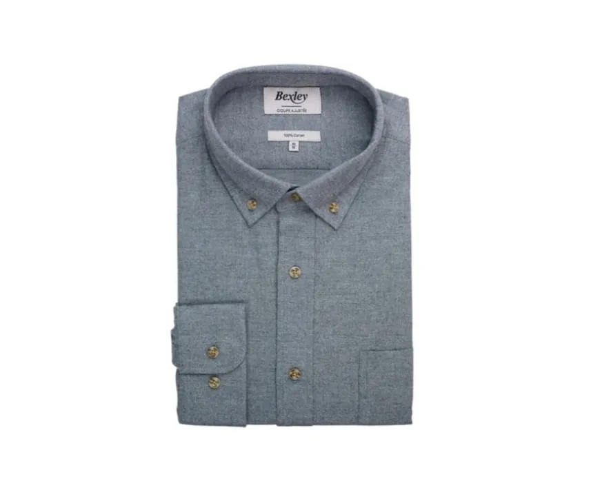 Camisa de franela Verde Tila - Bolsillo en el pecho Alexander-Bexley Best