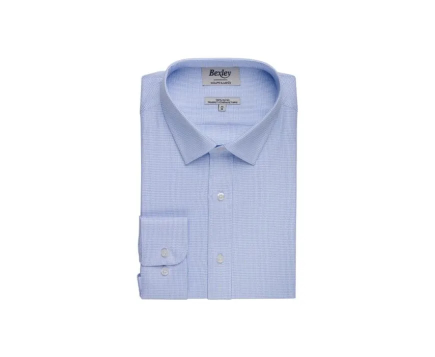 Camisa de hombre blanca y azul claro Sylvénias-Bexley Clearance