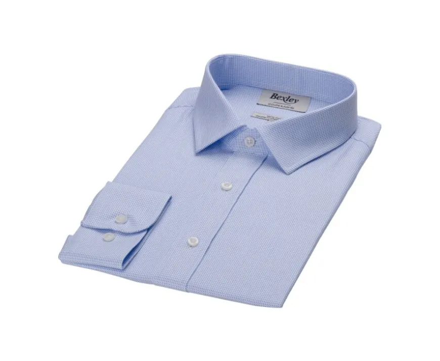Camisa de hombre blanca y azul claro Sylvénias-Bexley Clearance