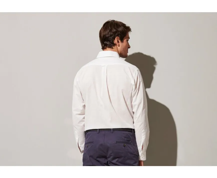 Camisa de lino y algodón blanca - Bolsillo en el pecho Colten-Bexley Best