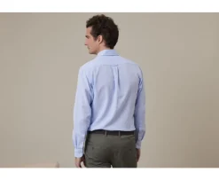 Camisa de lino y algodón Chambray Azul Colten-Bexley Sale
