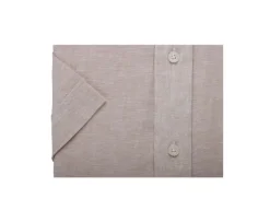 Camisa de lino y algodón Chambray Beis - Bolsillo en el pecho Colten Mc-Bexley Store