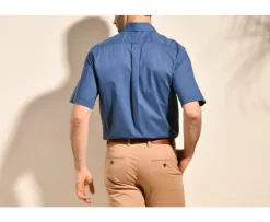 Camisa de lino y algodón índigo - Bolsillo en el pecho Colten Mc-Bexley Online