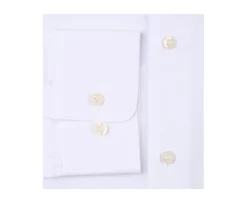 Camisa de popelina de algodón blanca - Cuello francés Louis Classic-Bexley Store