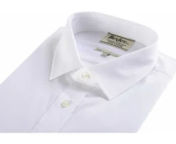 Camisa de popelina de algodón blanca - Cuello francés Louis-Bexley Fashion