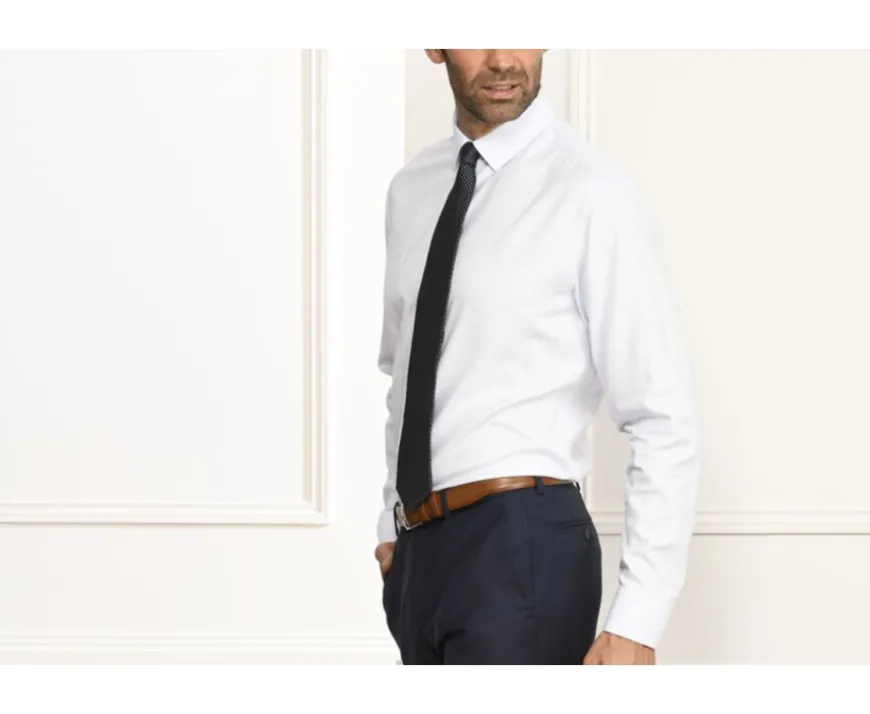 Camisa de popelina tejida blanca Fiacre-Bexley Clearance