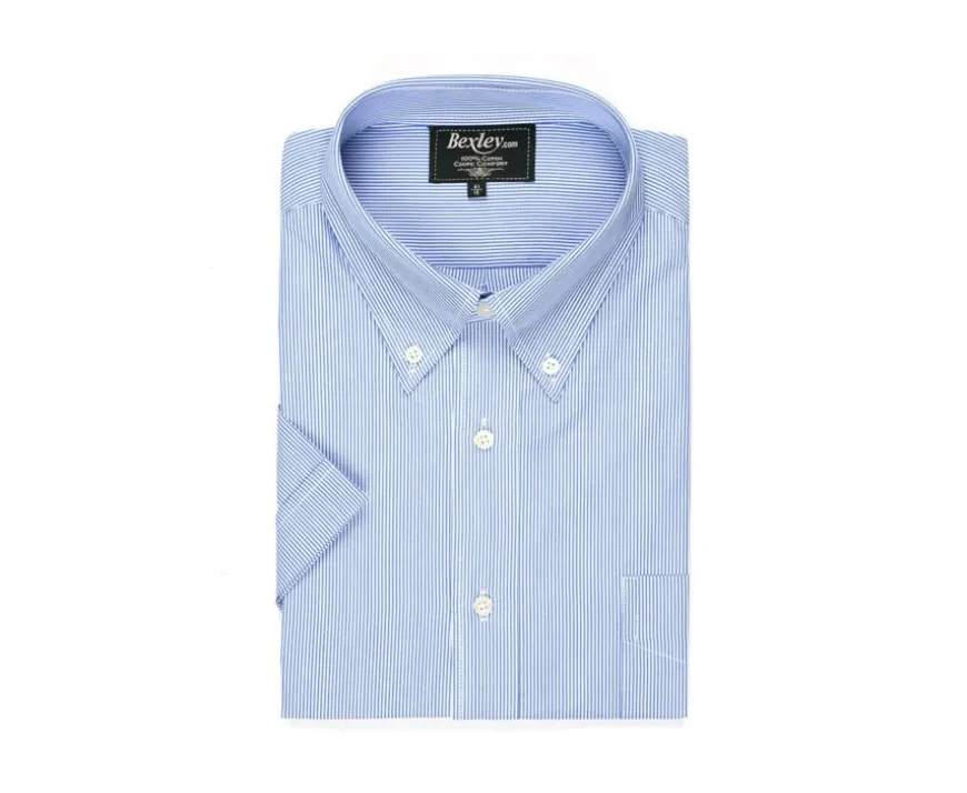 Camisa de rayas azules y blancas - Bolsillo Trent Mc-Bexley Online