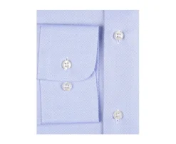 Camisa de sarga de algodón Azul - Cuello italiano Claudio-Bexley Store
