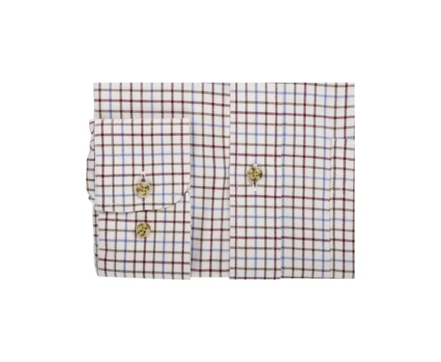 Camisa de sarga de cuadros Beis - Bolsillo en el pecho Benetth-Bexley Online