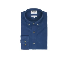 Camisa de terciopelo Azul vaquero - Cuello americano Wayne-Bexley Discount