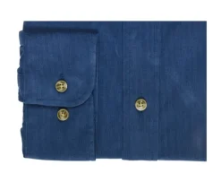 Camisa de terciopelo Azul vaquero - Cuello americano Wayne-Bexley Discount
