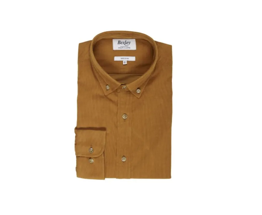 Camisa de terciopelo Caramelo - Cuello americano Wayne-Bexley Discount