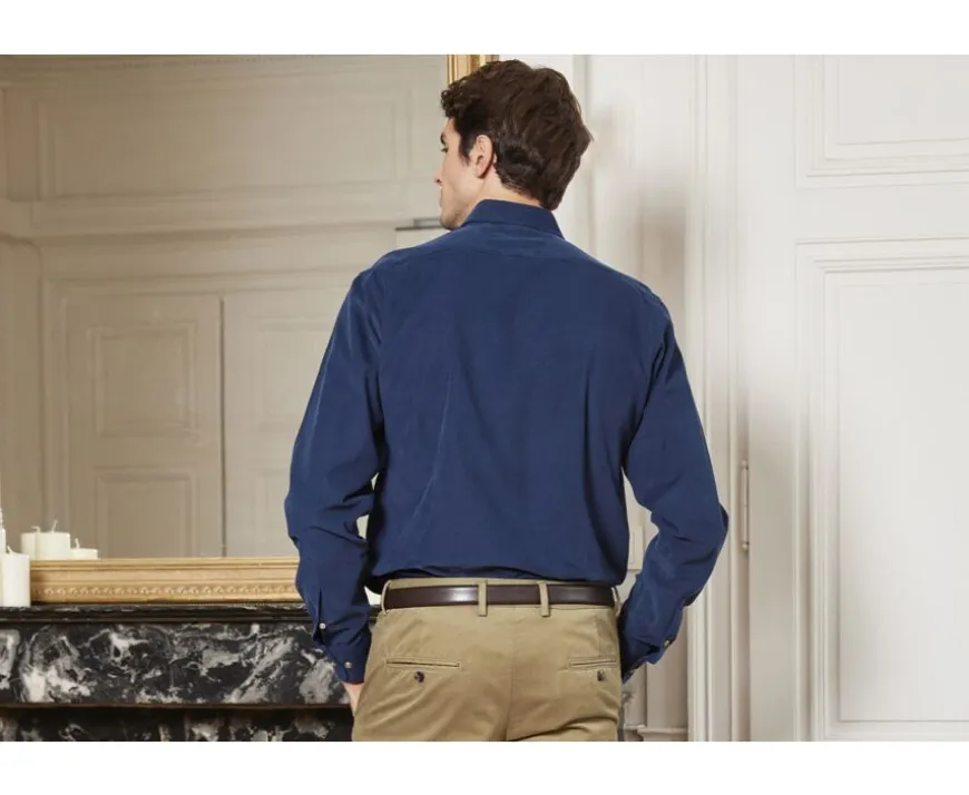 Camisa de terciopelo Indigo - Cuello americano Wayne-Bexley Cheap