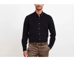 Camisa de terciopelo Marino oscuro - Cuello americano Wayne-Bexley Hot