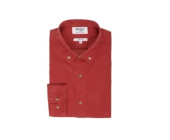 Camisa de terciopelo Rojo fuego  - Cuello americano Wayne-Bexley Store