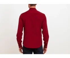 Camisa de terciopelo Rojo oscuro - Cuello americano Wayne-Bexley Best Sale