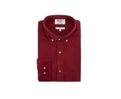 Camisa de terciopelo Rojo oscuro - Cuello americano Wayne-Bexley Best Sale