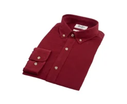 Camisa de terciopelo Rojo oscuro - Cuello americano Wayne-Bexley Best Sale