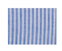 Camisa lisa de lino de algodón Azul océano y Blanco Elibert-Bexley Shop