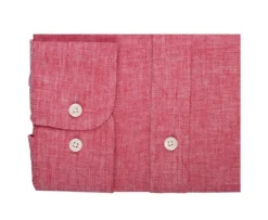 Camisa lisa de lino de algodón Chambray Rojo Silbert-Bexley Fashion