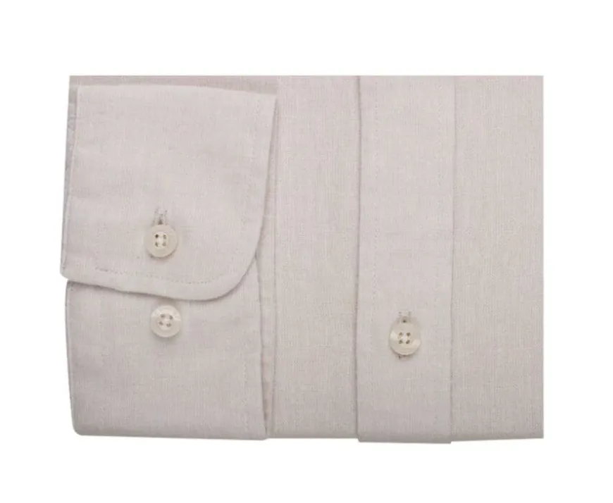 Camisa lisa de lino de algodón Chambray Crudo Silbert-Bexley New