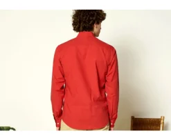Camisa lisa de lino de algodón Ocre Silbert-Bexley Online