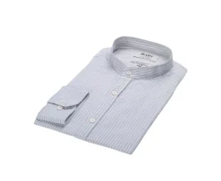 Camisa lisa de lino de algodón Verdetila y Blanco Elibert-Bexley Sale
