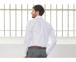 Camisa Oxford blanca con bolsillo - Cuello americano Harold-Bexley Flash Sale
