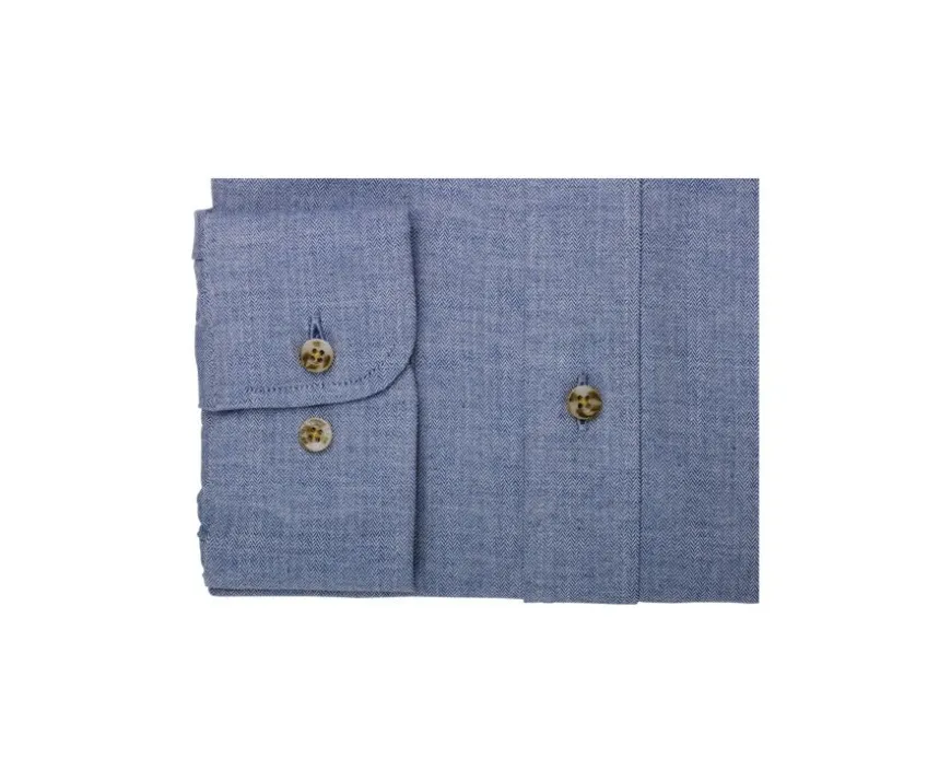 Camisa Oxford de algodón Azul vaquero - Cuello americano Varick-Bexley Cheap