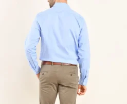 Camisa Oxford de algodón celeste Evrard-Bexley Shop