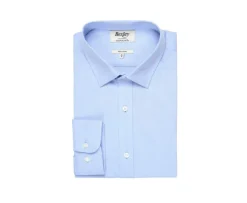 Camisa Oxford de algodón celeste Evrard-Bexley Shop